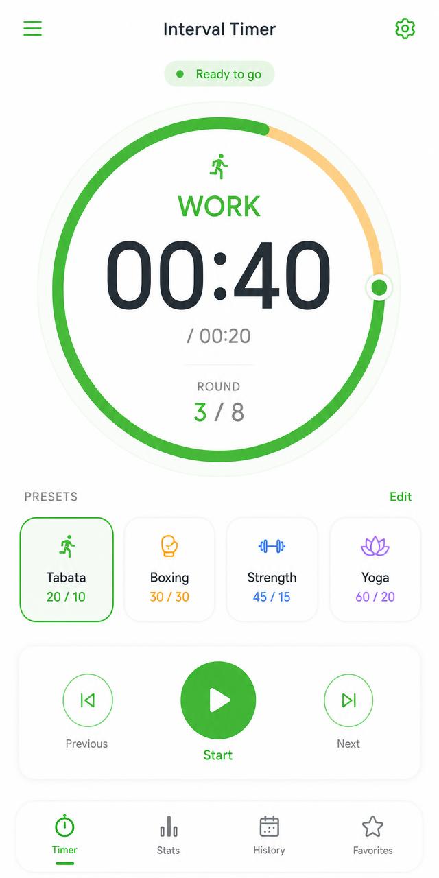 LaynBit interval timer running a work phase